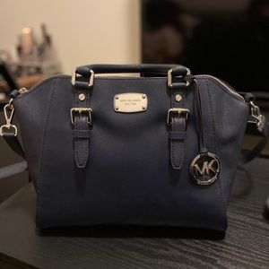 Michael Kors Large Navy Blue Tote Handbag Purse